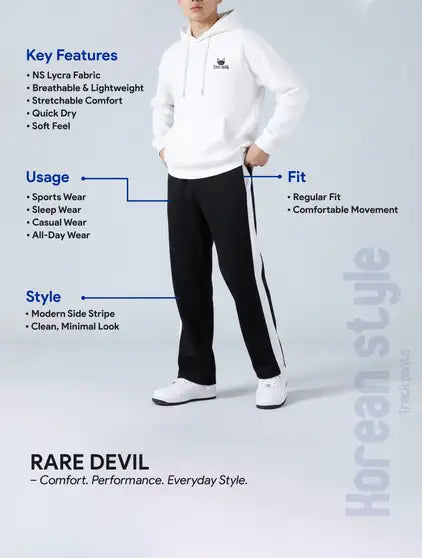 Men Side Stripe Track Pants