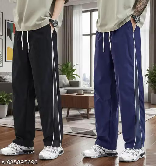 Men’s Track Pants Combo Set of 2 | Relaxed Baggy Fit | Gym, Sports & Everyday Wear