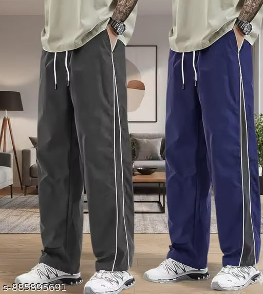 Men’s Track Pants Combo Set of 2 | Relaxed Baggy Fit | Gym, Sports & Everyday Wear